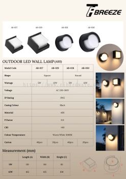 Outdoor ABS LED Wall Lamp (AB-027/ AB-028)