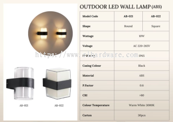 Outdoor ABS LED Wall Lamp (AB-023)
