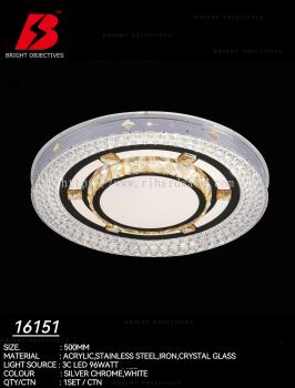Crystal Ceiling Light with 3 Color Light - 16151/500 96W