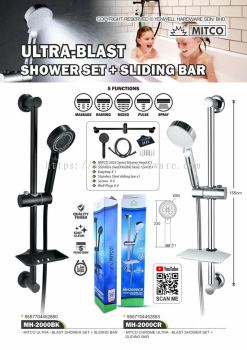 MITCO ULTRA BLAST SHOWER SET+SLIDING BAR MH-2000BK/MH-2000CR