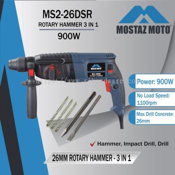 MOSTAZ MOTO 26MM 3IN1 900W Rotary Hammer MS2-26DSR