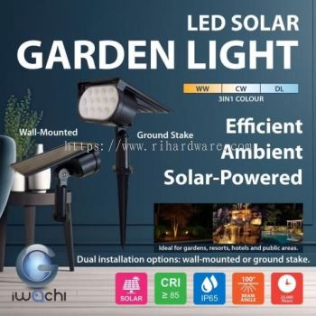 IWACHI LED Solar Garden Light 10W 3in1 Color (3501)