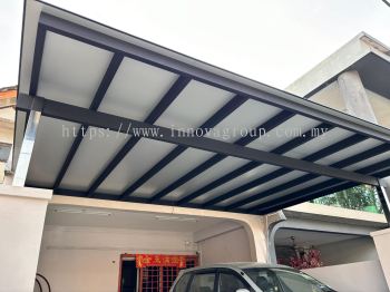 ACP Awning with Stainless Steel Support Pillars