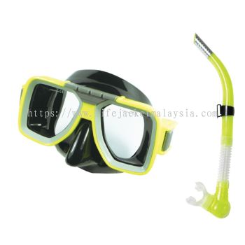 GS01P Yellow Color Snorkelling Dive Mask | Warna Kuning Topeng Snorkelling