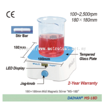 Midi Hi-Quality Digital Magnetic Stirrer MS-18D