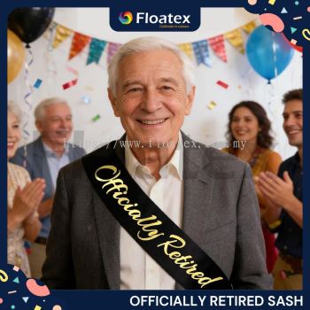 Officially Retired Sash | Retirement Party Satin Sash | Gold Foil Retirement Celebration | Farewell Party Decoration | Retirement Gift