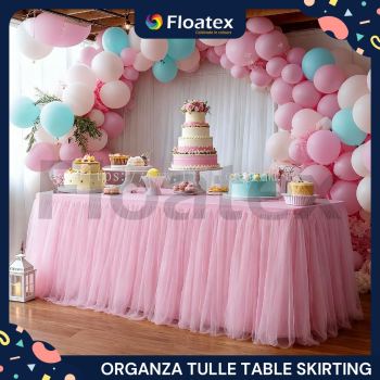 Organza Tulle Table Skirt | Wedding Dessert Table Skirting | Birthday Party Table Cover | Reception Table Decoration | Organza Tutu Table Skirt