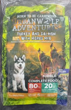 Urbanwolf Adventures Grain-Free Dry Dog Food 5kg   Turkey & Salmon with Herbs Mix [Free 3 Gift]