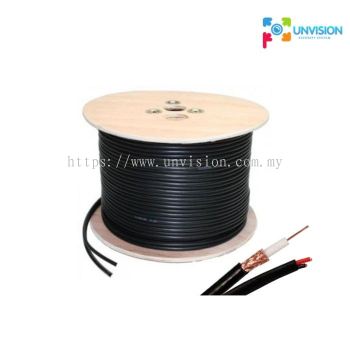 UNVISION CCTV CABLE RG 59 + VDE 95% FULL COPPER dc 250 METER COAXIAL WITH POWER 250m FOR CCTV