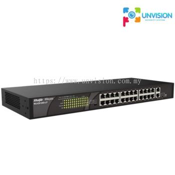 RUIJIE RG-ES126S-LP V2 24-Port 10/100 Mbps with 2-Port Gigabit Rackmount  PoE Switch