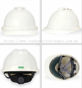  Safety Helmet- MSA V-Gard 500 Ratchet, Breathable protective helmet 