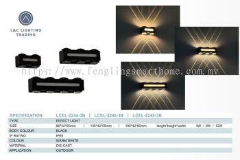 LCEL-2244-3B 3000K/6W/BK WALL LIGHT