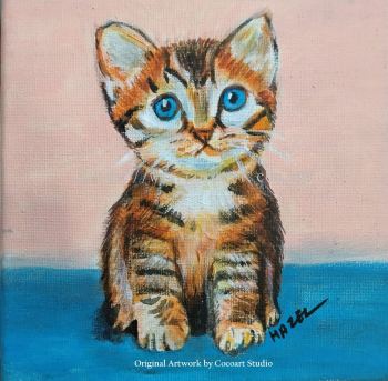Cat Canvas Painting (Wall Decoration)