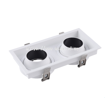 DSY-853-S1-BK+BK Square Eyeball Casing Recessed Spotlight Frame Black