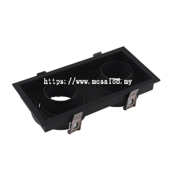 DSY-853-S2-BK+BK Square Eyeball Casing Recessed Spotlight Frame Black