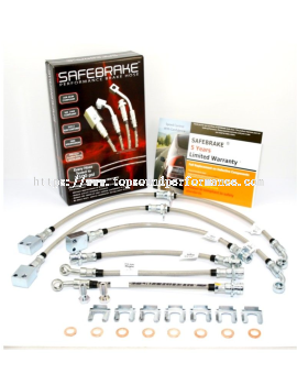 PRO-RS STEEL BRAIDED BRAKE HOSE for Honda Civic FN2R Type-R 2007-On  - 6pcs