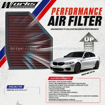 WORKS ENGINEERING Air Filter for BMW M5 4.4T 2018-2019 (PRICE FOR 1 PIECE)