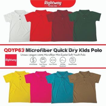 Rightway QDYP63 Quick Dry Microfiber Children Polo Neck T-Shirt