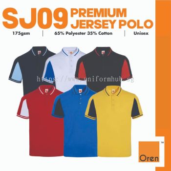 OREN SPORT SJ09 Cool Fit Premium Jersey Polo Unisex Adult 175gsm Polyester Cotton Polo SJ09