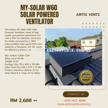 BUY 2x MY-SOLAR Solar Powered Ventilator, FREE 1x Stainless Steel Wind Turbine Ventilator SS-24 @ JOHOR, BEKOK