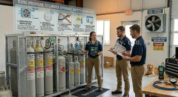 R290 cylinder storage safety