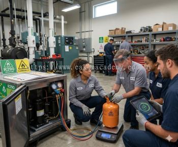 R290 industrial system charging procedure