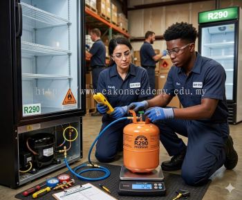 R290 refrigerant filling procedure
