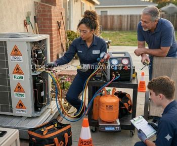 R290 HVAC recovery process
