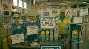 R290 cylinder labeling and storage safety