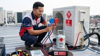 R290 HVAC system charging setup