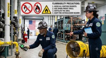 R290 industrial refrigeration flammability precautions USA