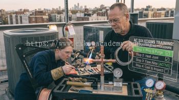 copper pipe brazing HVAC maintenance work