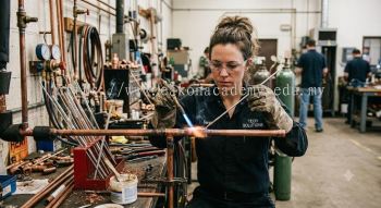copper pipe brazing HVAC service technician skills