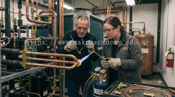 copper pipe brazing refrigeration installation