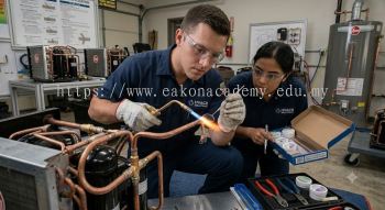 HVAC copper pipe brazing process
