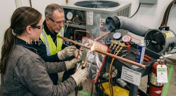 HVAC copper pipe brazing safety procedures