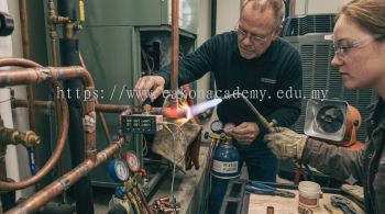 HVAC copper pipe brazing temperature control