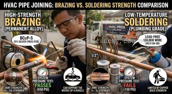 brazing vs soldering strength HVAC applications