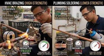 HVAC installation brazing vs soldering method