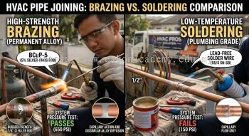 HVAC pipe joining methods brazing vs soldering