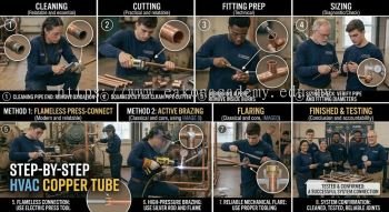 HVAC copper tube joining step by step