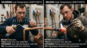 HVAC copper tube soldering vs brazing