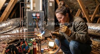 HVAC brazing with oxy acetylene torch