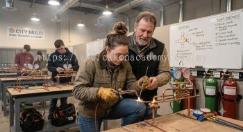 HVAC copper pipe brazing oxy acetylene training
