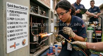 HVAC installation oxy acetylene brazing technique