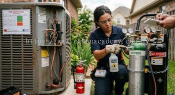 HVAC oxy acetylene brazing safety procedures