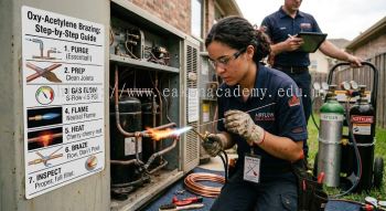 HVAC oxy acetylene brazing step by step