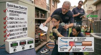 HVAC oxy acetylene brazing temperature control