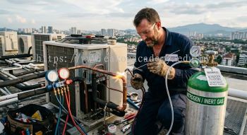 HVAC brazing with nitrogen flow