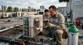 HVAC refrigeration nitrogen purging technique